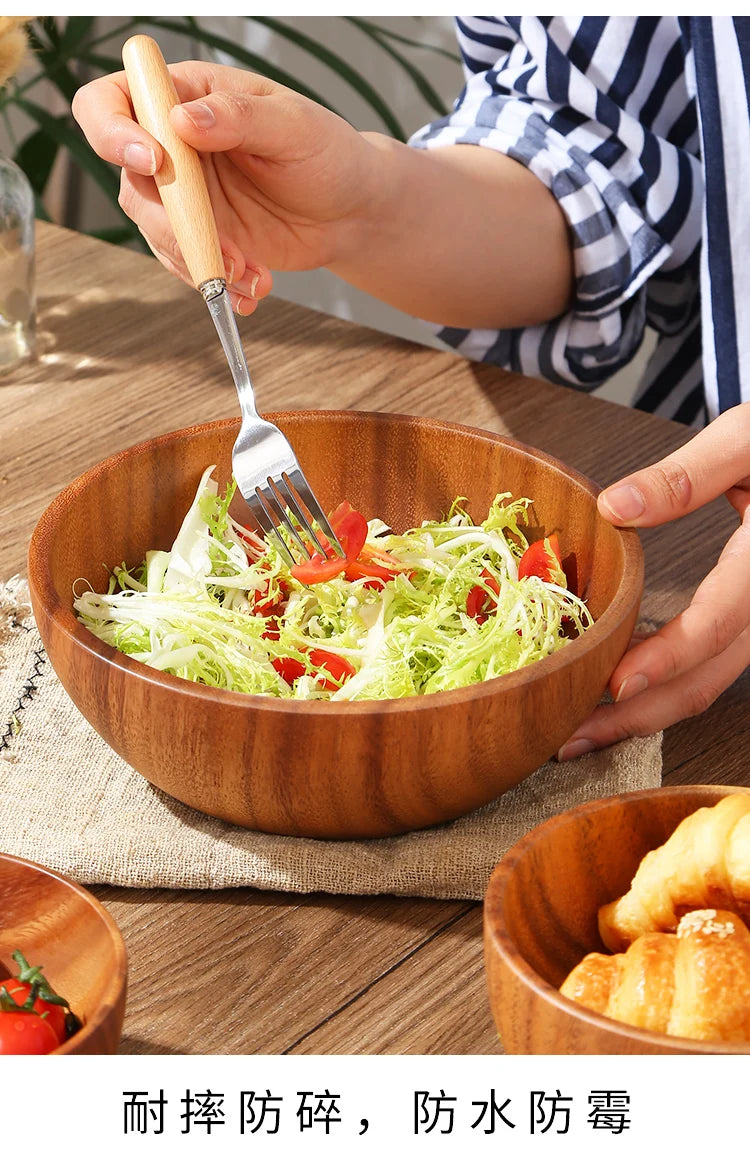 Acacia Wood Salad Wood Bowl