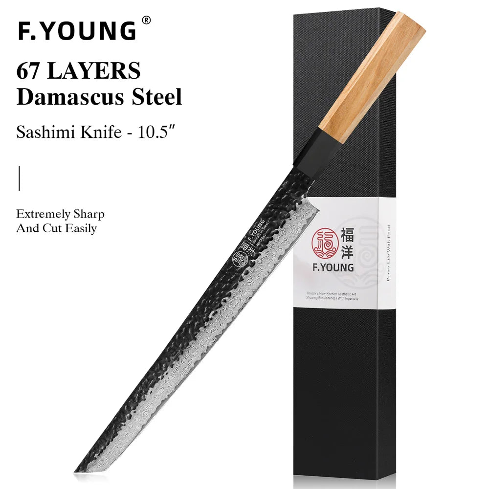 F.YOUNG Hand-Forged Damascus Steel Chef Knife