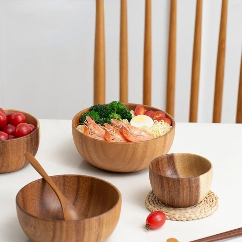 Acacia Wood Salad Wood Bowl