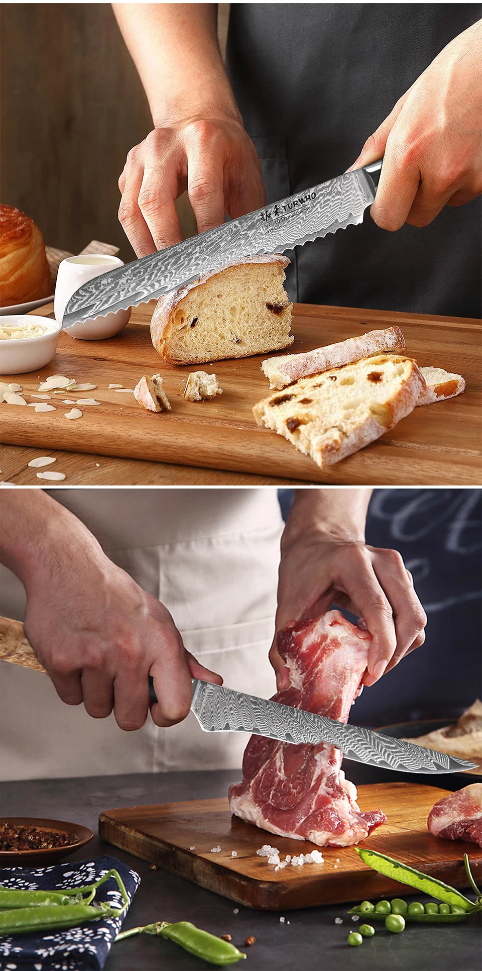 TURWHO 1PC Damascus Kitchen Chef Knifes