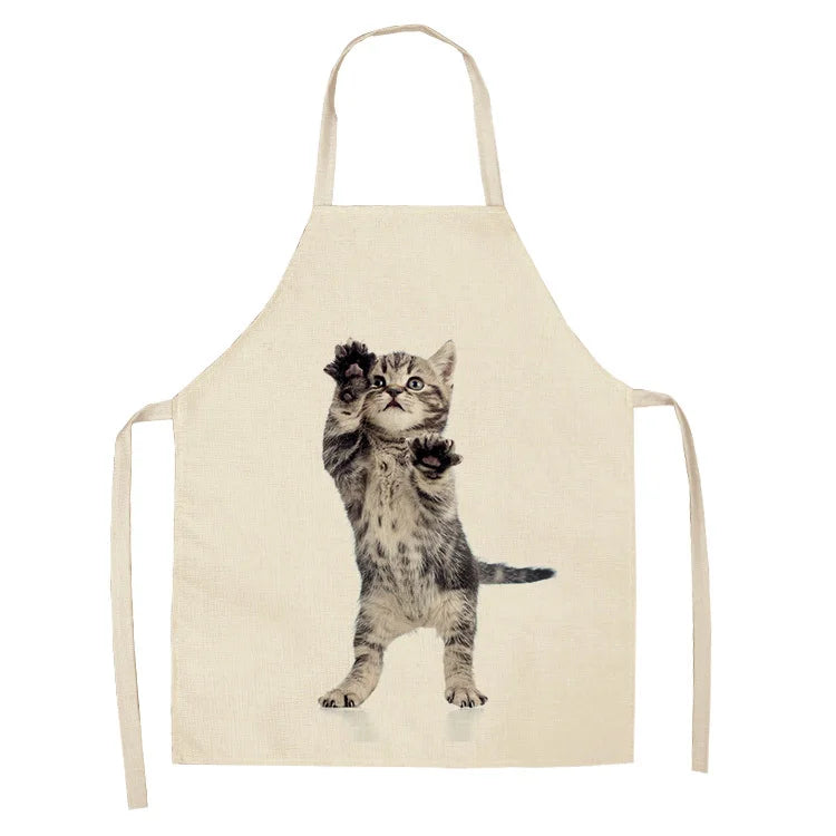 Cute cat printed apron