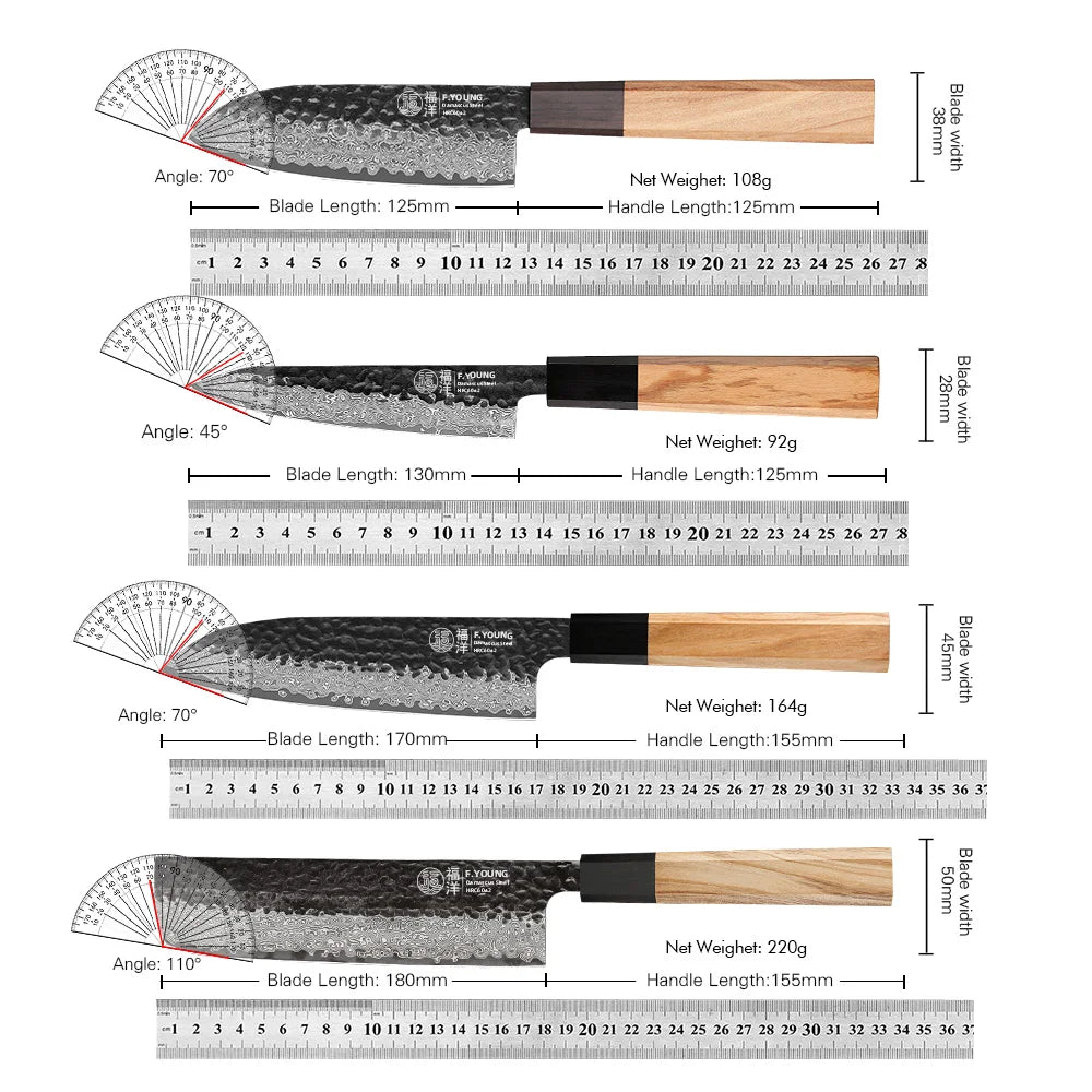 F.YOUNG Hand-Forged Damascus Steel Chef Knife