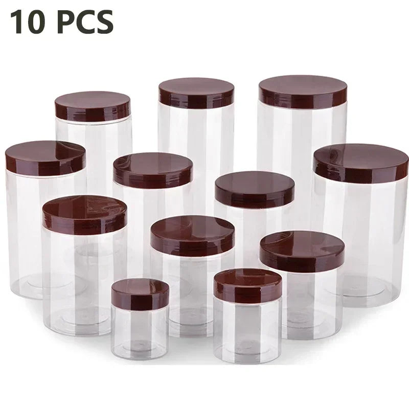 10pcs Food Storage Jars With Coffee Lid