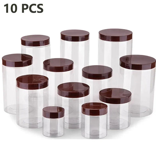 10pcs Food Storage Jars With Coffee Lid