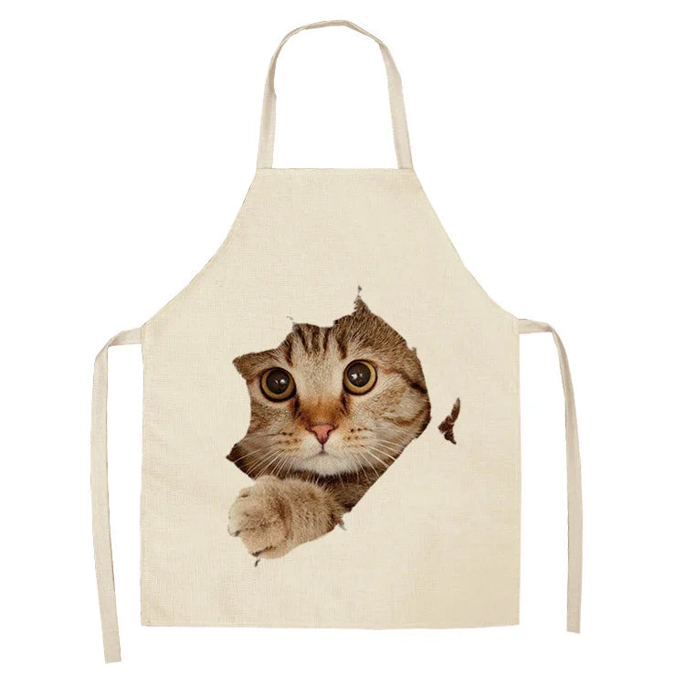 Cute cat printed apron