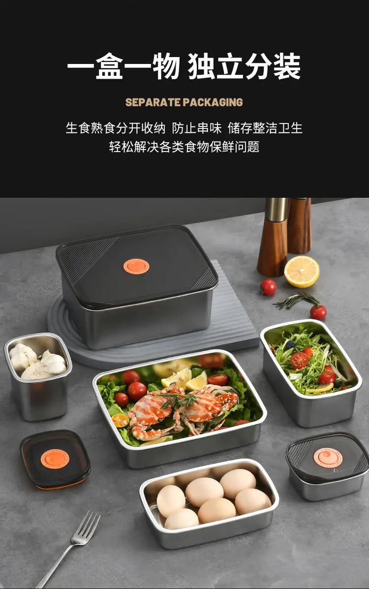 Stainless steel crisper sealed lunch box