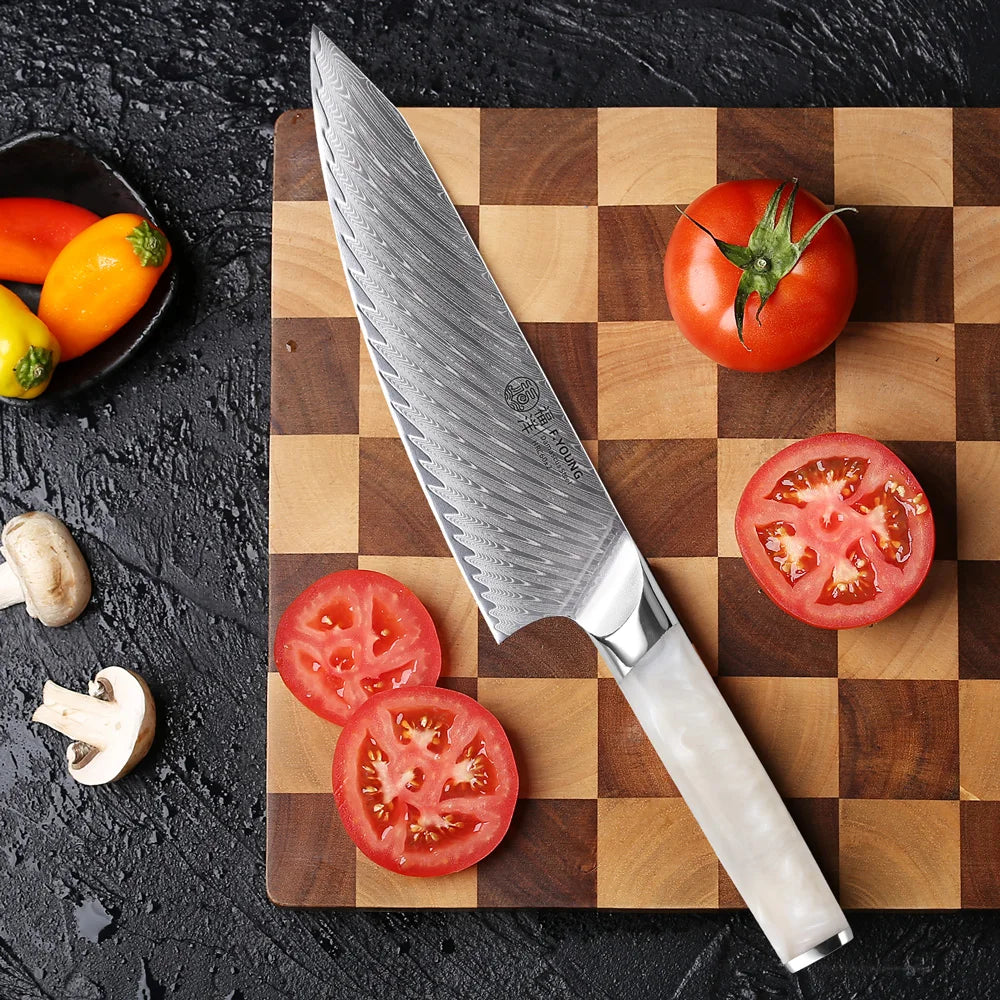 F.YOUNG 8" Japanese Damascus Chef Knife