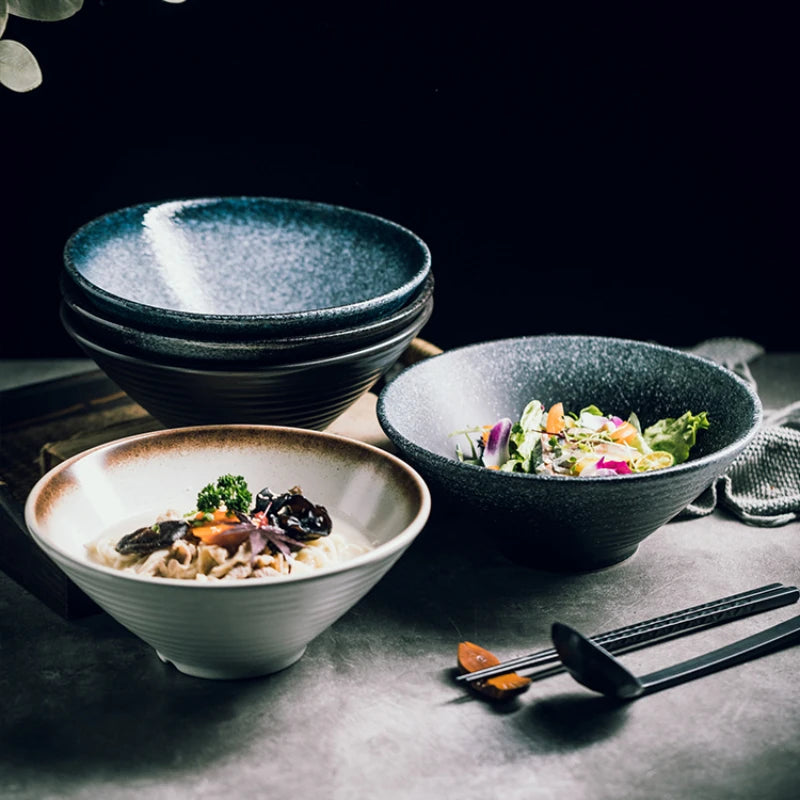 Japanese ceramic household ramen bowl