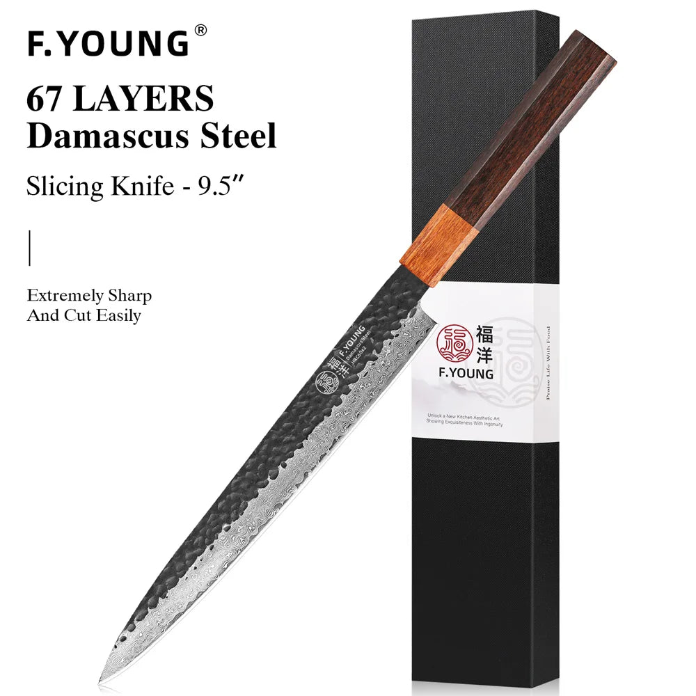 F.YOUNG Hand-Forged Japanese Damascus Chef Knife