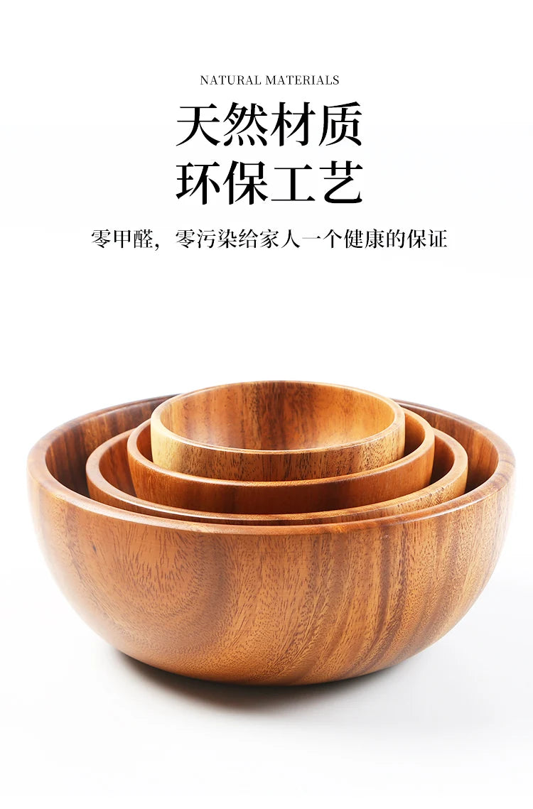 Acacia Wood Salad Wood Bowl