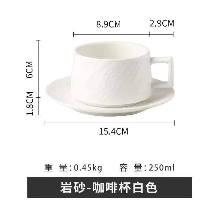 Japanese-style Rock Sand Ceramic Coffee Cup Set