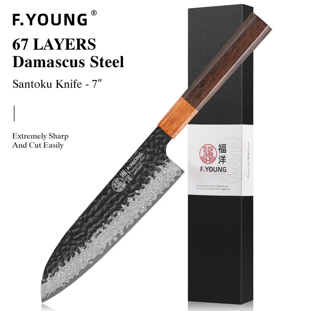 F.YOUNG Hand-Forged Japanese Damascus Chef Knife