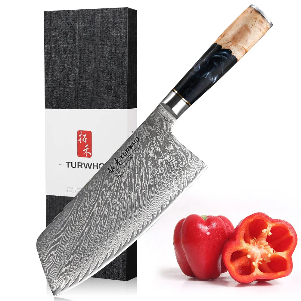 TURWHO 1PC Damascus Kitchen Chef Knifes