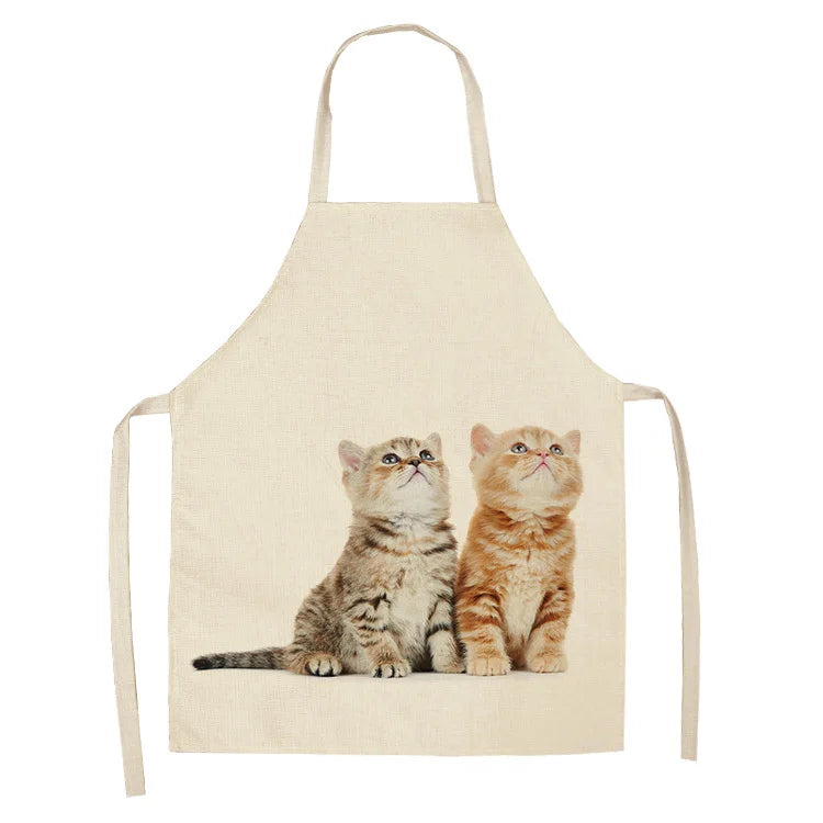 Cute cat printed apron