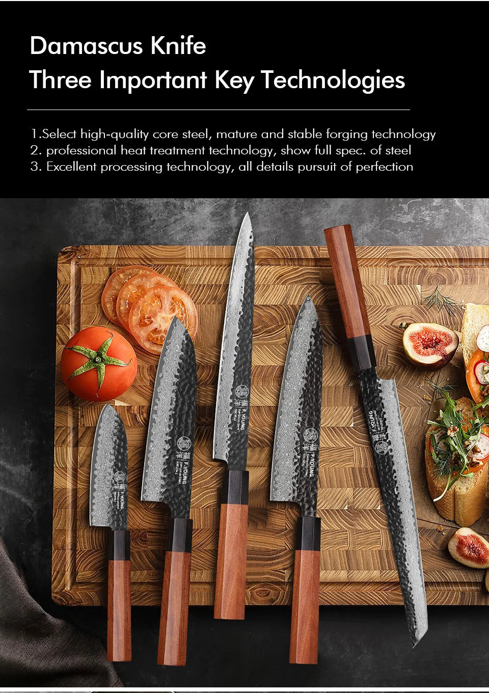 F.YOUNG Takumi Damascus Chef Knife