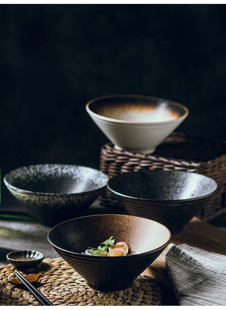 Japanese ceramic household ramen bowl
