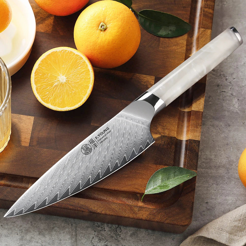 F.YOUNG 5.5" Damascus Utility Knife
