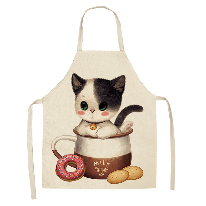 Cute cat printed apron