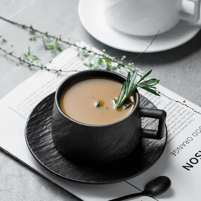 Japanese-style Rock Sand Ceramic Coffee Cup Set