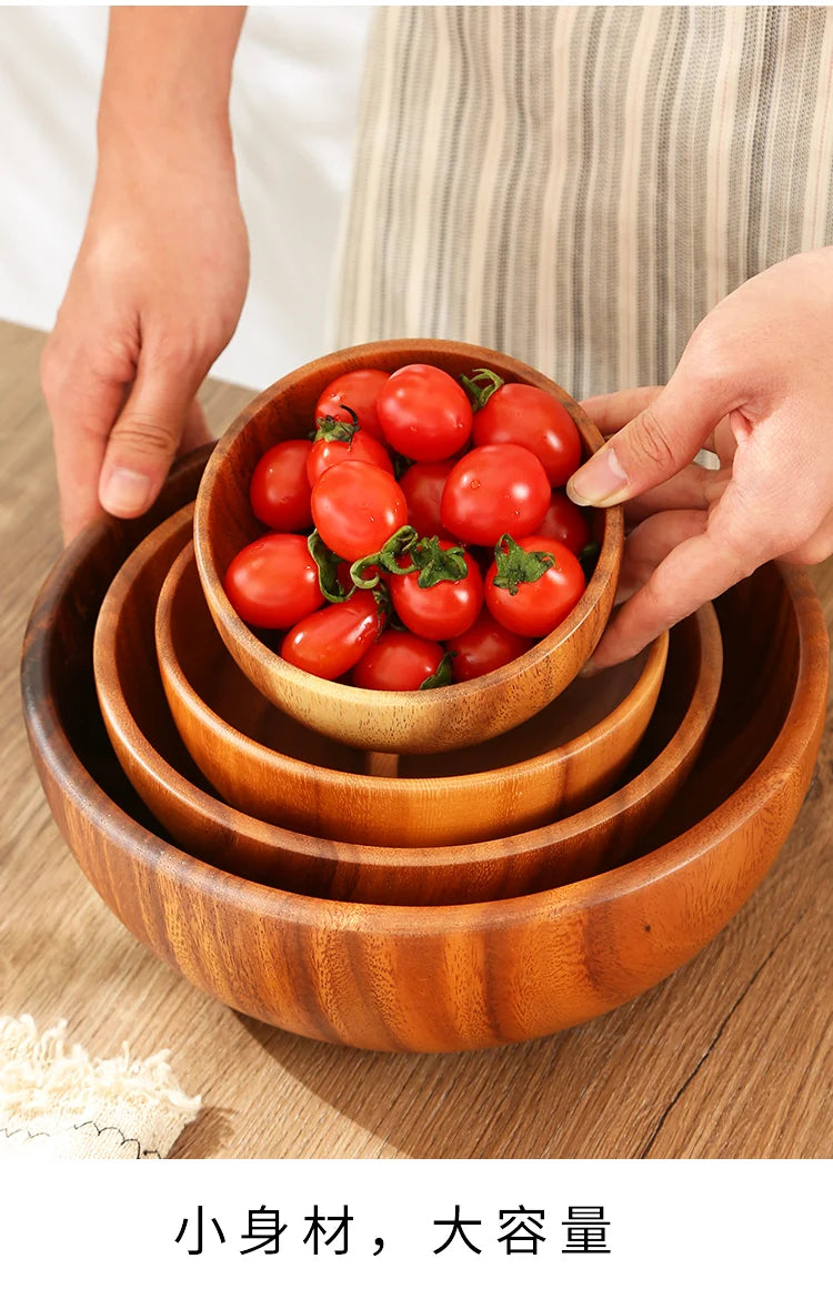 Acacia Wood Salad Wood Bowl