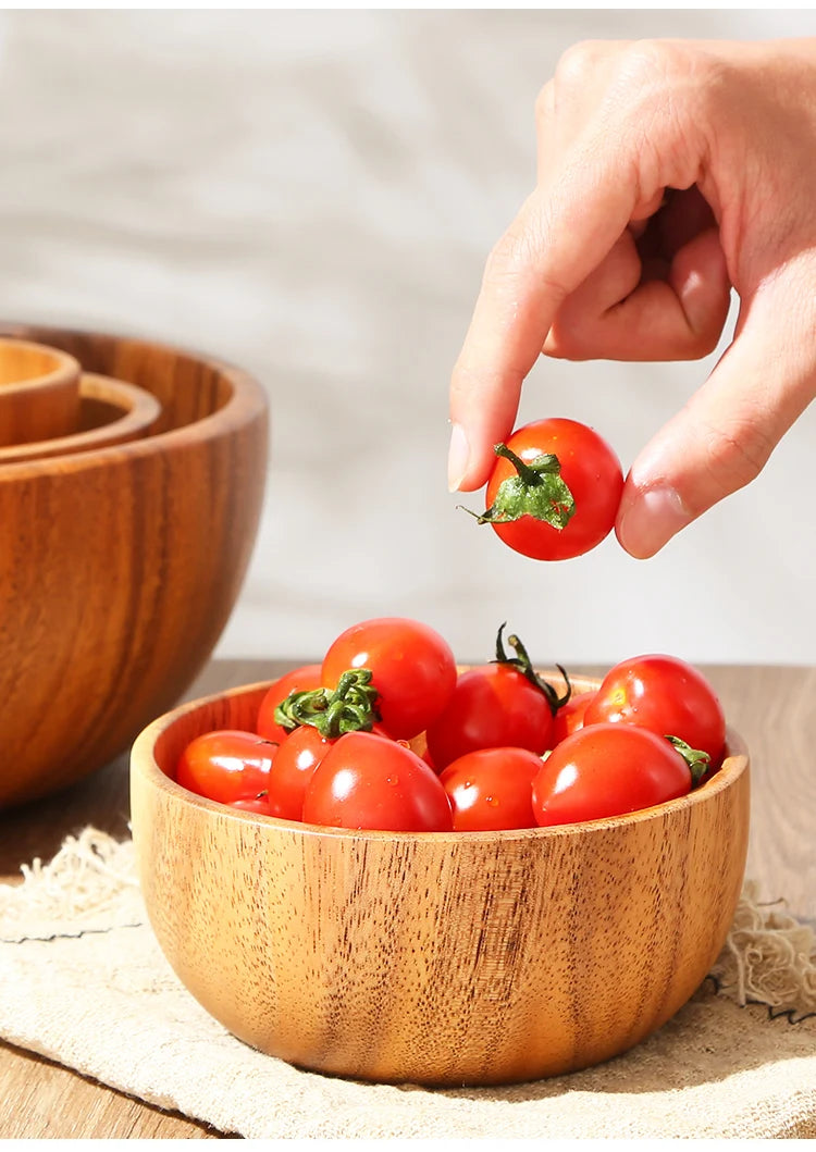 Acacia Wood Salad Wood Bowl