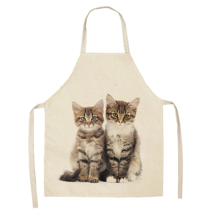 Cute cat printed apron
