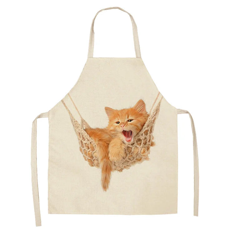 Cute cat printed apron