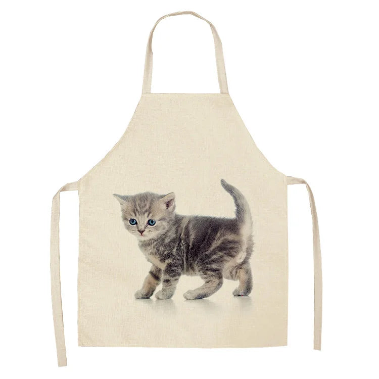 Cute cat printed apron