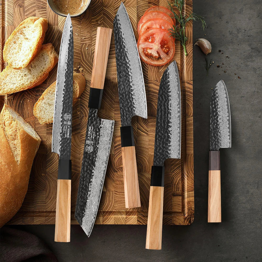 F.YOUNG Hand-Forged Damascus Steel Chef Knife