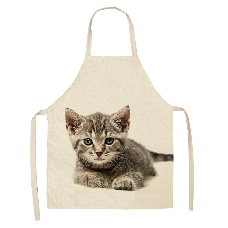 Cute cat printed apron