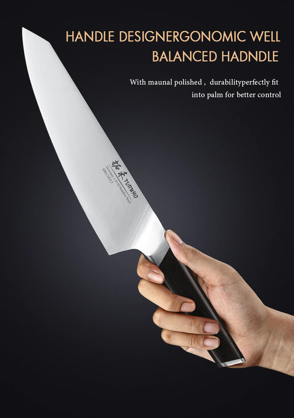 TURWHO 1-3 PCS Kitchen Knives Set