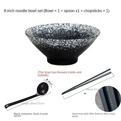 Japanese ceramic household ramen bowl