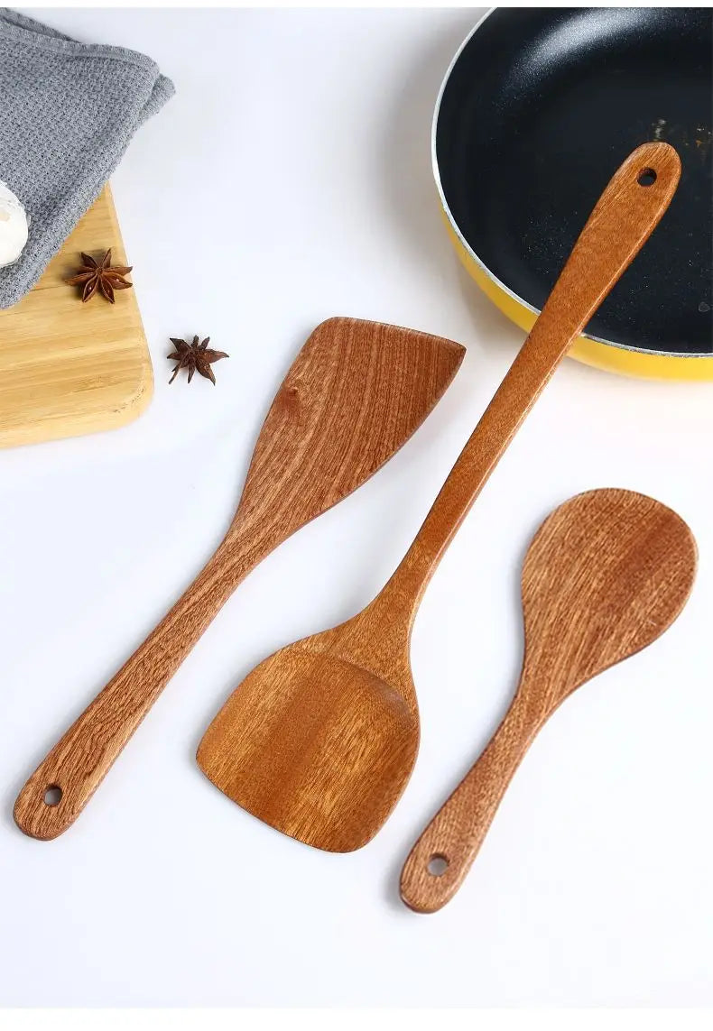 Natural Wooden Spoon & Spatula