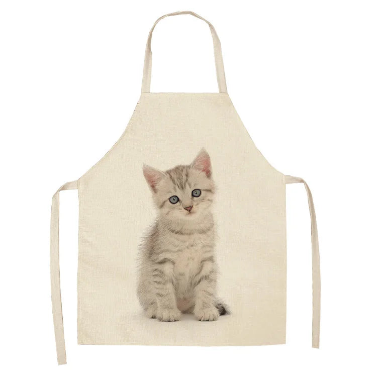 Cute cat printed apron