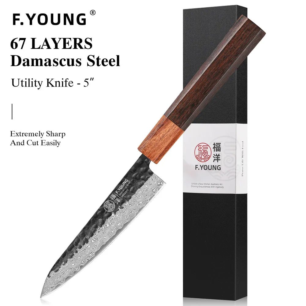F.YOUNG Hand-Forged Japanese Damascus Chef Knife