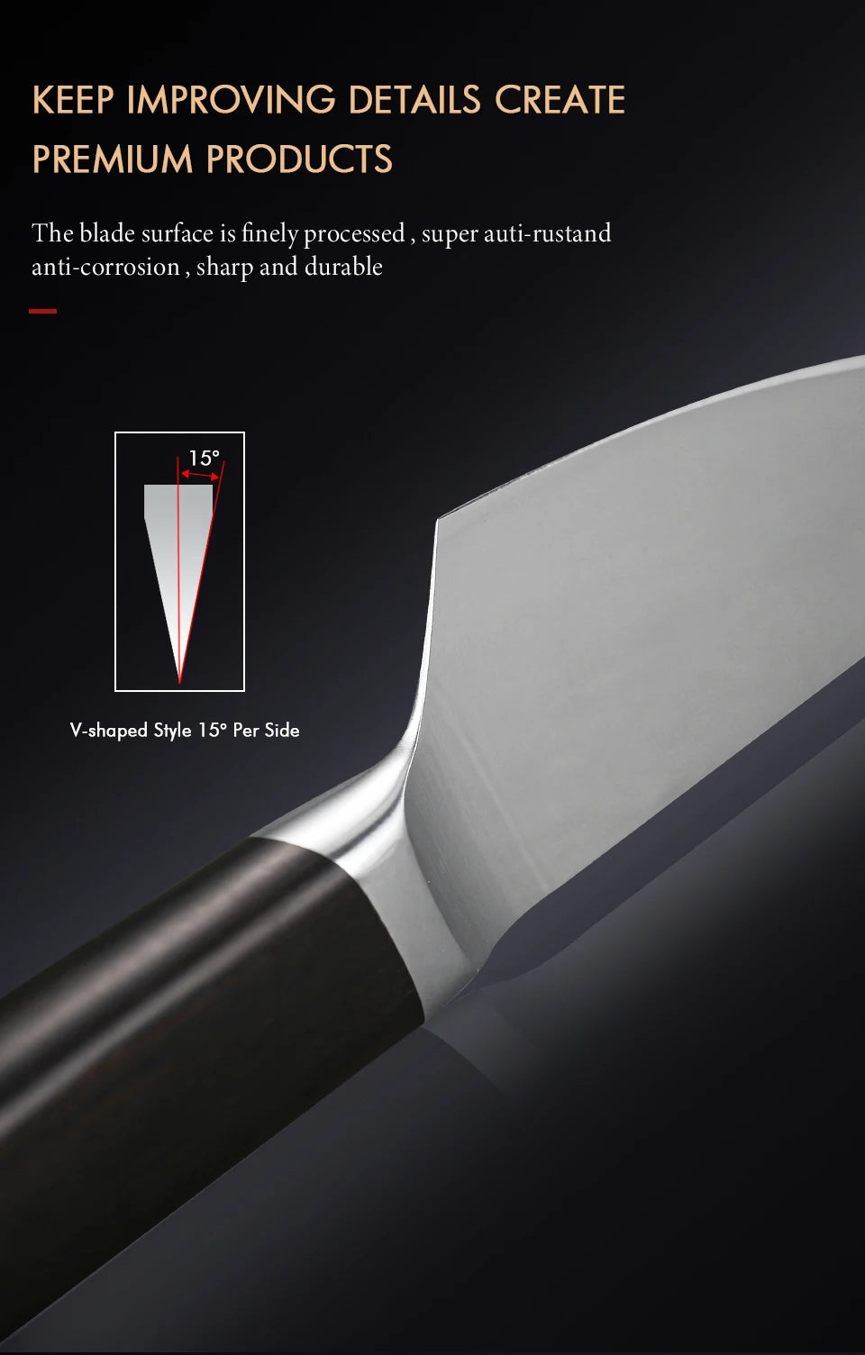 TURWHO 1-3 PCS Kitchen Knives Set
