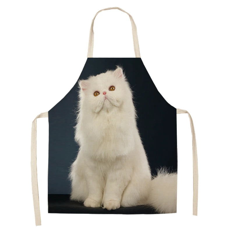 Cute cat printed apron