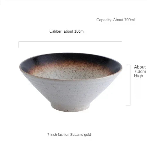Japanese ceramic household ramen bowl