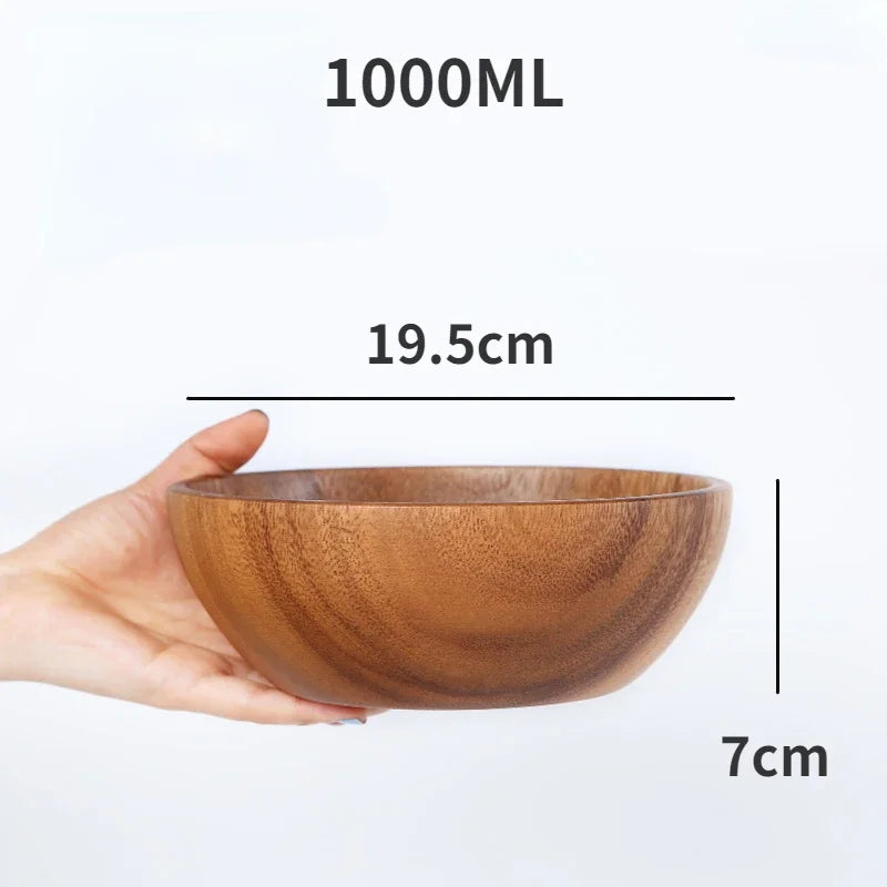 Acacia Wood Salad Wood Bowl