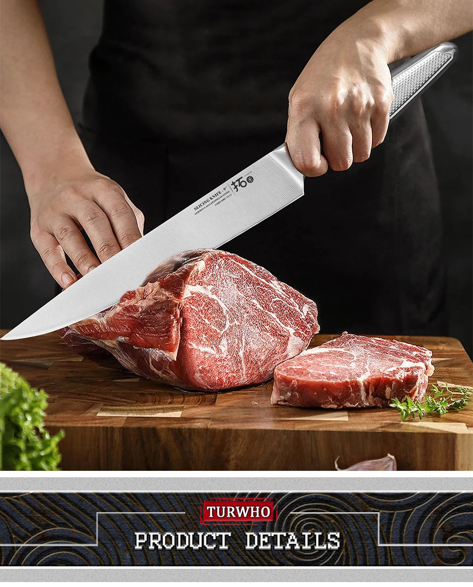 TURWHO German 1.4116 Steel Profesional Kitchen Chef Knives