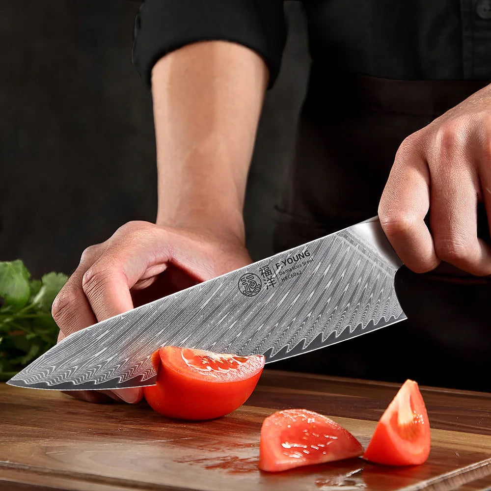 F.YOUNG 8" Japanese Damascus Chef Knife