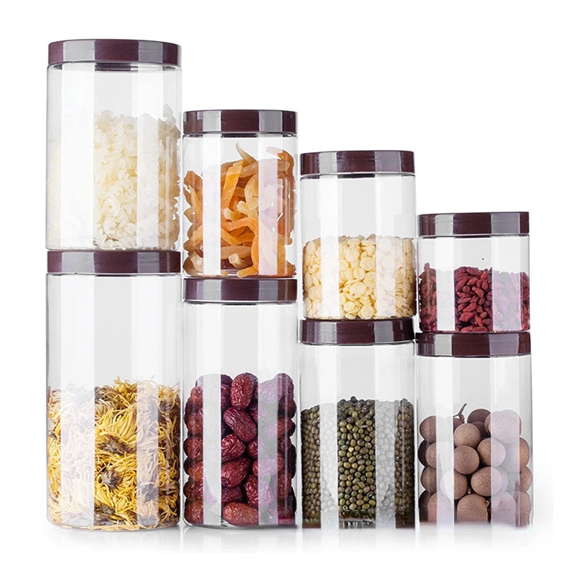 10pcs Food Storage Jars With Coffee Lid