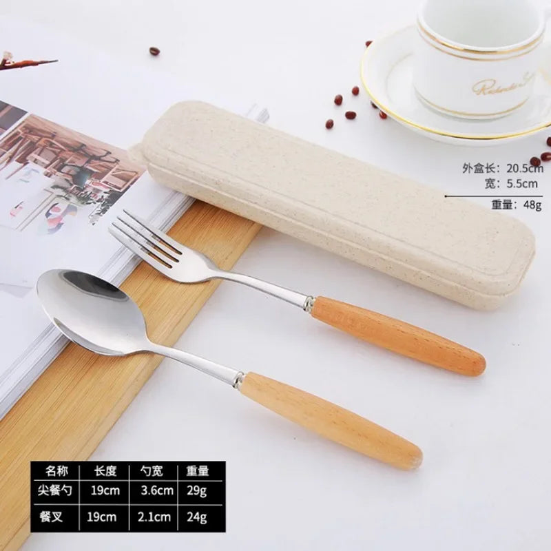 Stainless steel tableware three-piece set