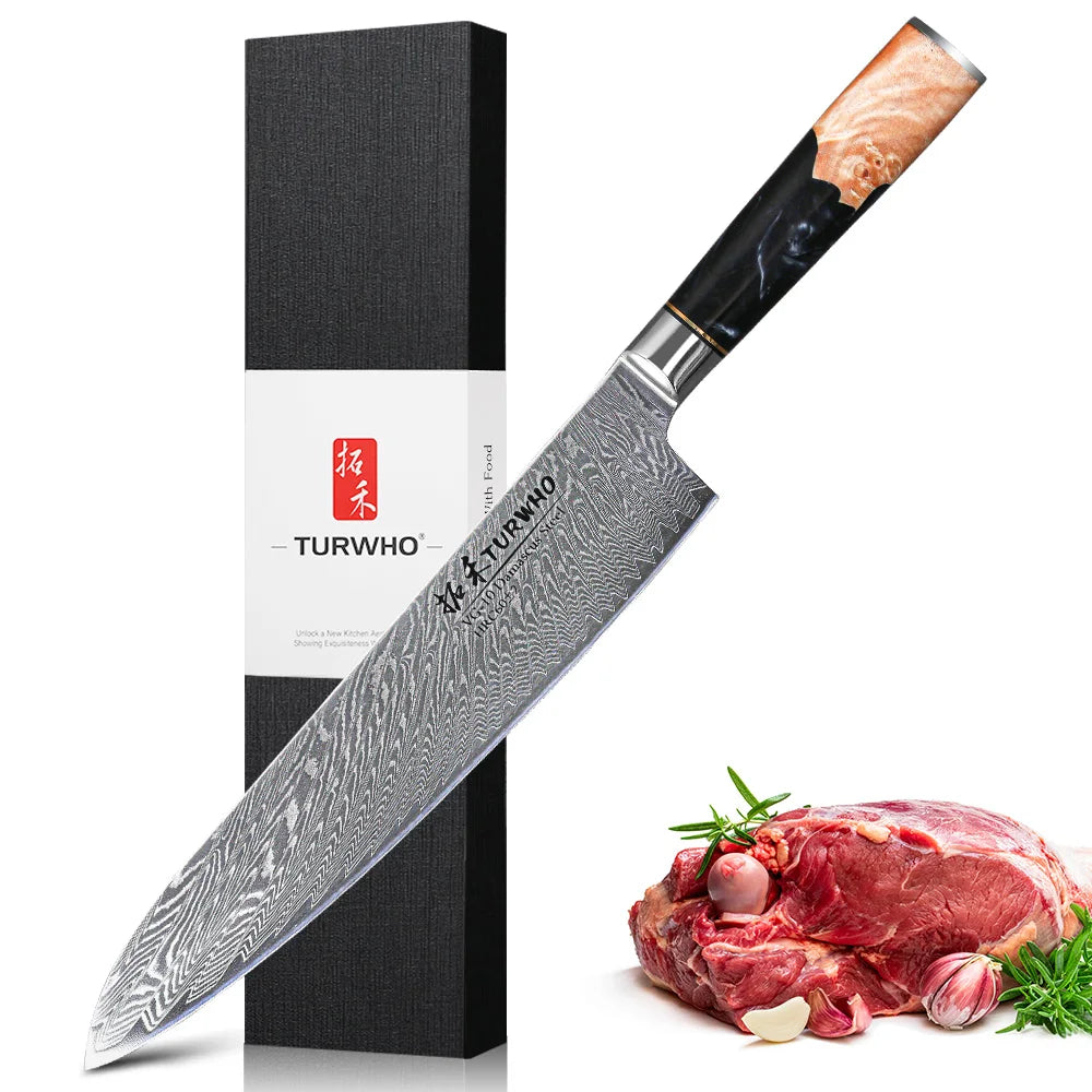TURWHO 1PC Damascus Kitchen Chef Knifes