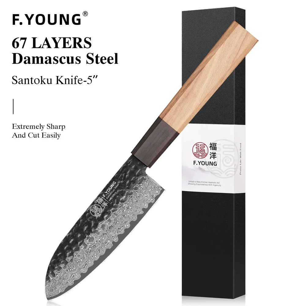 F.YOUNG Hand-Forged Damascus Steel Chef Knife