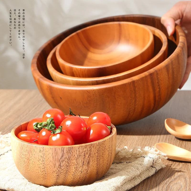 Acacia Wood Salad Wood Bowl