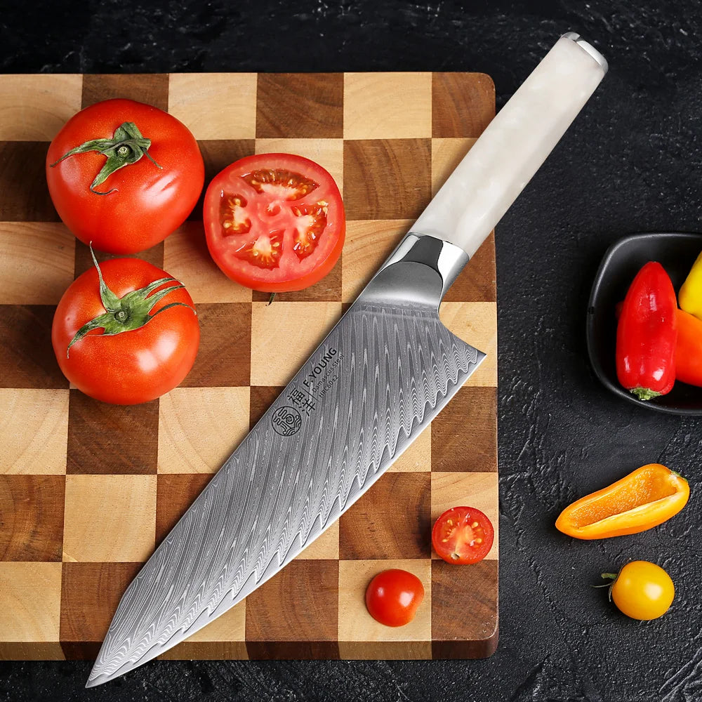F.YOUNG 8" Japanese Damascus Chef Knife