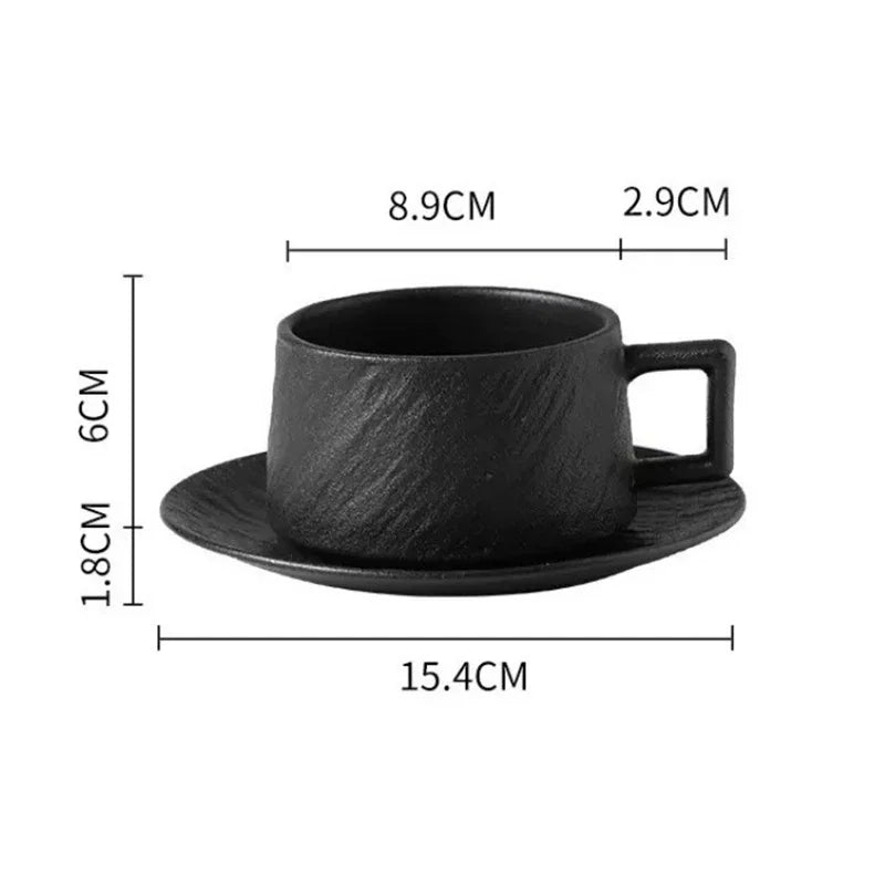 Japanese-style Rock Sand Ceramic Coffee Cup Set