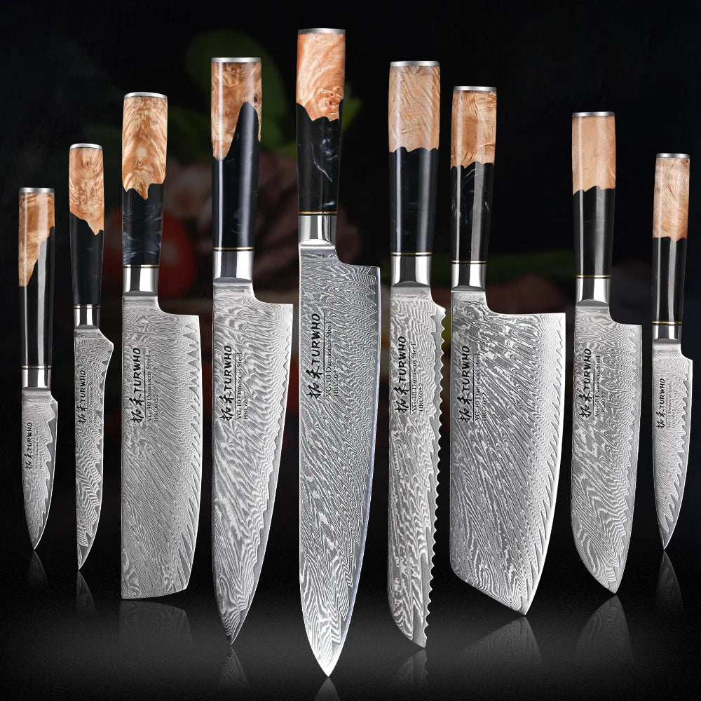 TURWHO 1PC Damascus Kitchen Chef Knifes