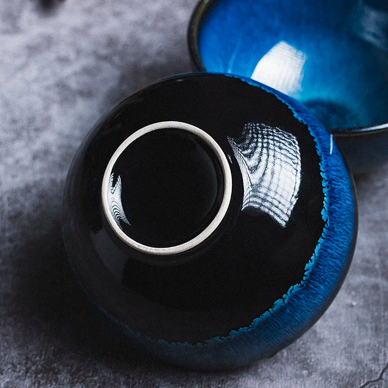 Japanese Blue Kiln Change Ceramic Tableware
